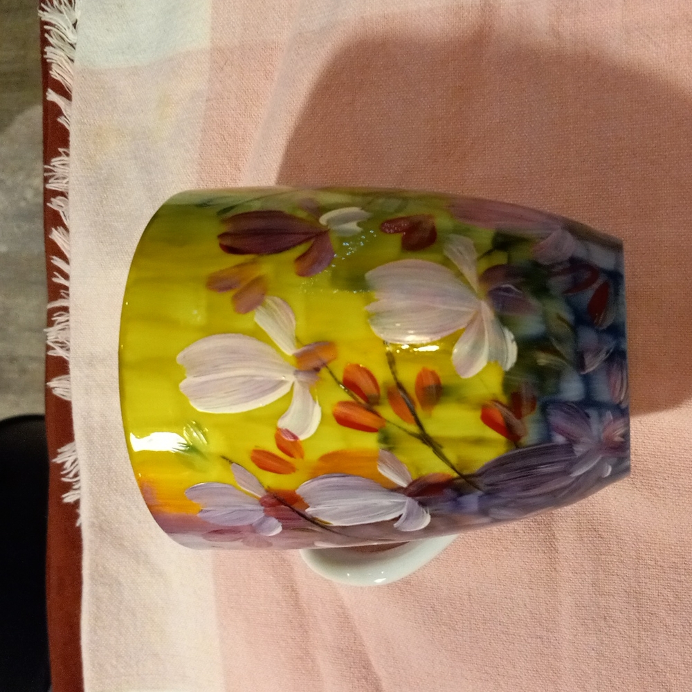 Kristoff fine porcelain mug impressionist floral hand painted